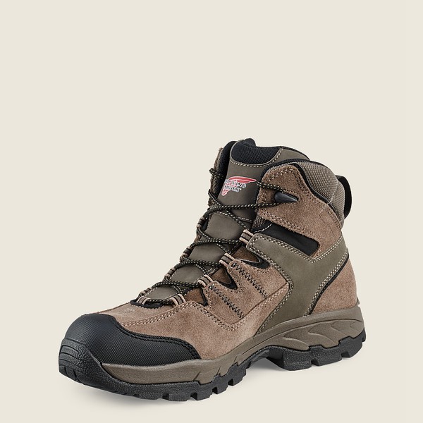 Red Wing Hiking Boots Mens Grey Brown - Truhiker - 6-inch Waterproof Safety Toe - 9726345-JH